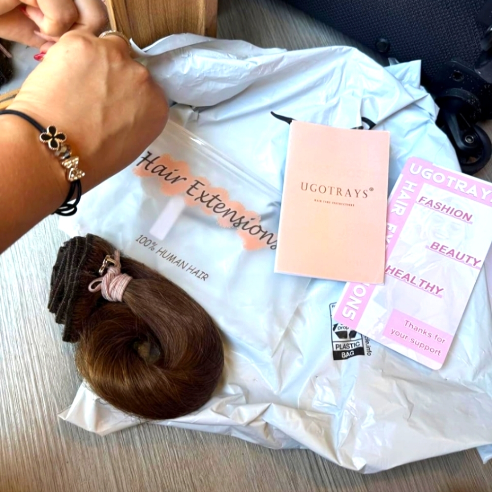 Clip in human hair extentions